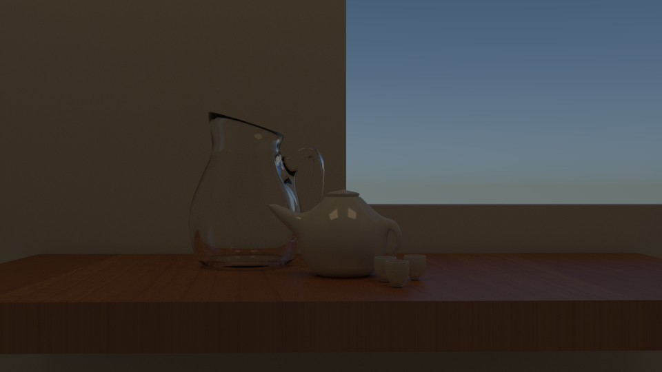 Teapot with a vase